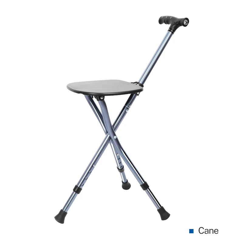 Lefeke Folding Canes with Seat Walking Stick Height Adjustment Cane Seat Foldable Anti-Slip Lightweight Walking Stick for Senior YYG-F