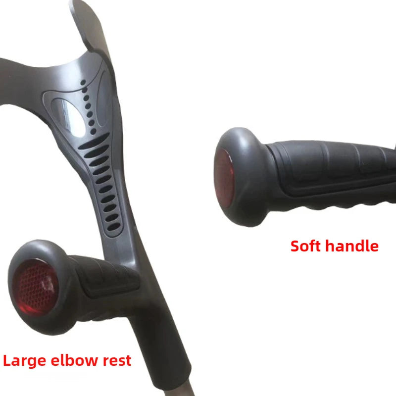 Lightweight Adjustable Forearm Crutches - Ergonomic Height-Control Arm Support with Non-Slip Handle for Mobility Assistance