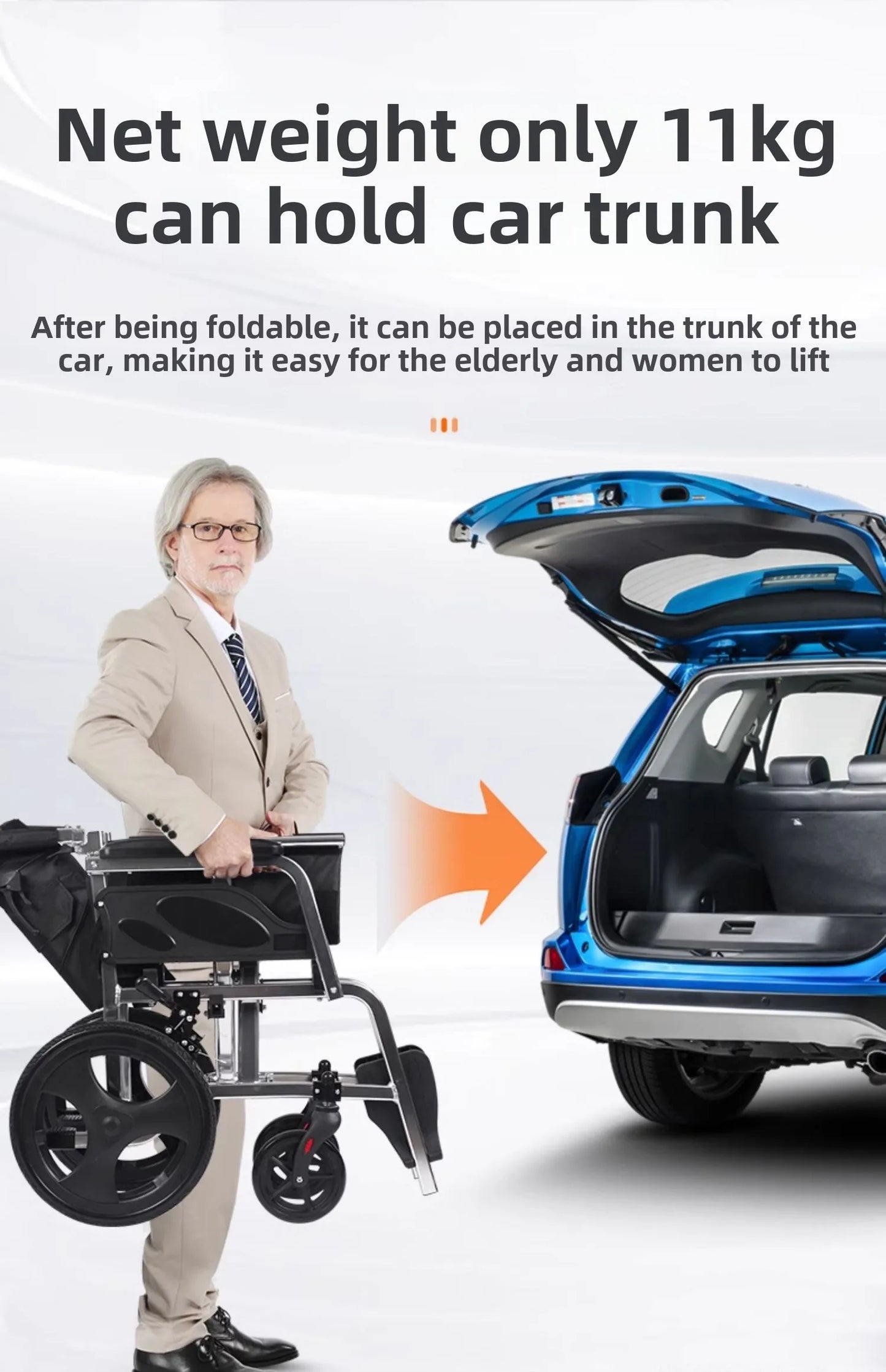 Wheelchair folding lightweight small trolley for the elderly portable elderly paralysis scooter