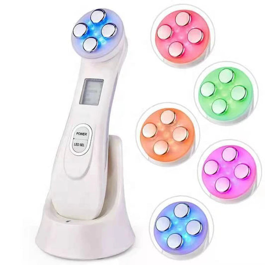 5-IN-1 RF LED Photon Skin Care Beauty Device EMS Facial Electroporation Radio Frequency Face Lifting Tighten Wrinkle Removal