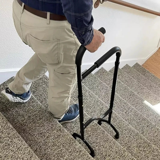 Stair Climbing Assist Cane & Elderly Stair Lift Assist Adjustable Height with Anti-Slip Handle , 300lbs Capacity for Seniors