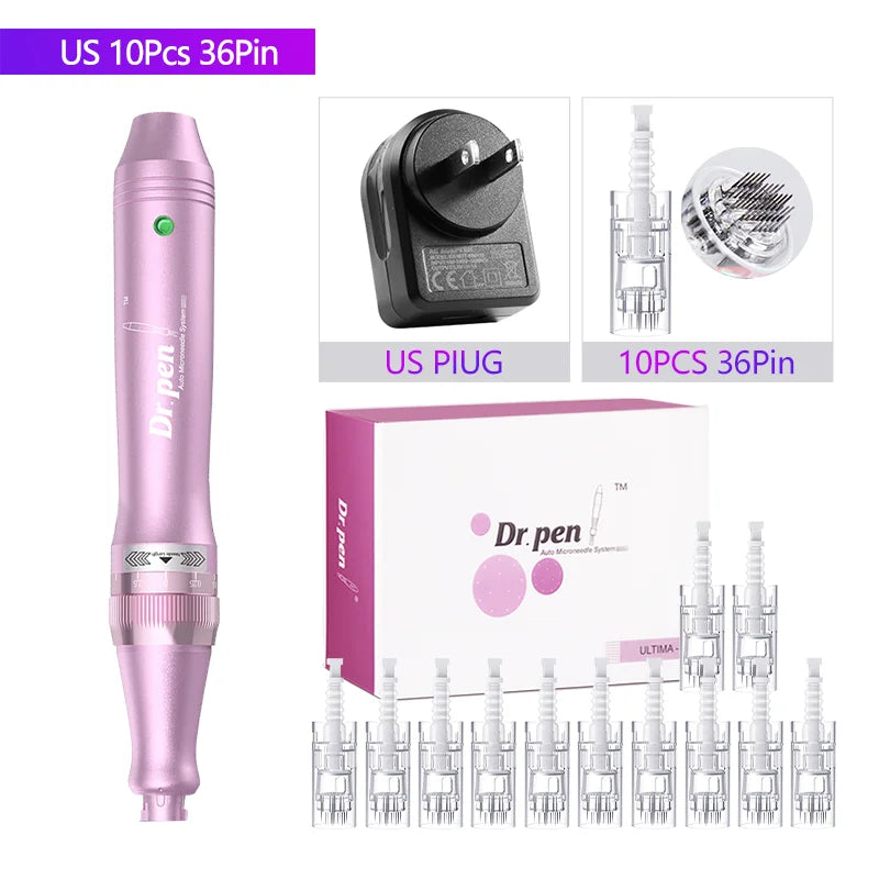 Authentic Dr. Pen Ultima M7 10 Pcs Needles Multi-function Facial Mesotherapy Micro Skin Wireless Electric Derma Beauty Device M7W US 36PIN