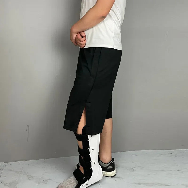 Summer Elder Adult After Fracture Operation Bedclothes Nursing Pants Are Easy To Wear and Take Off Disability Aids Black hook loop L