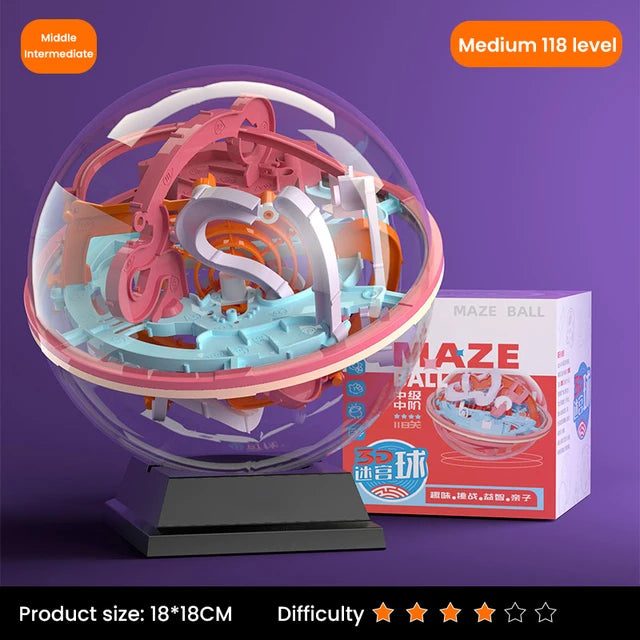 3D Stereo Fan Palace Toys Kids Challenge Obstacle Game Maze 3D Maze Montessori Puzzle Balance Train Clearing Game 118 level CHINA