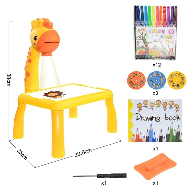 Kids LED Projector Drawing Table Toys Art Painting Desk Educational Learning Toys Cultivate Kids Painting Interest Learning Toys