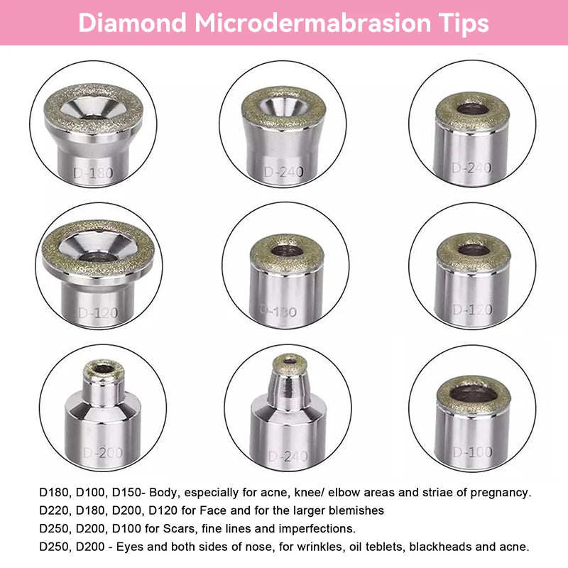 3in1 Diamond Microdermabrasion Machine For Facial Skin Care Blackhead Removal Acne Wrinkle Vacuum & Spray Tool