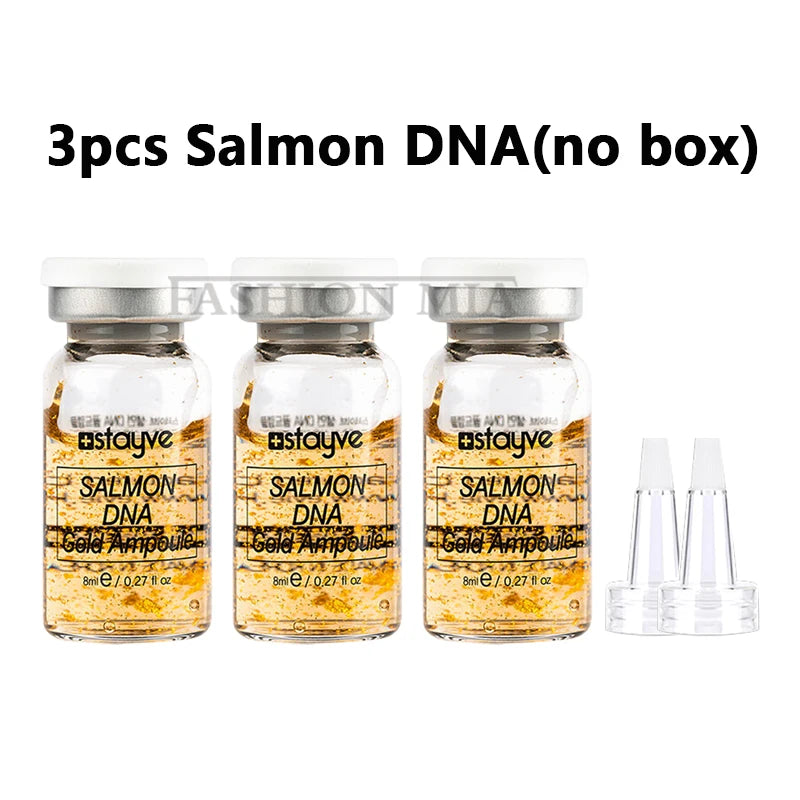 Stayve 8ml Salmon DNA Gold Ampoule Serum Kit Natural Brightening Whitening Moisturizing Rejuvenation Face Care Skin 3pcs DNA(no box)