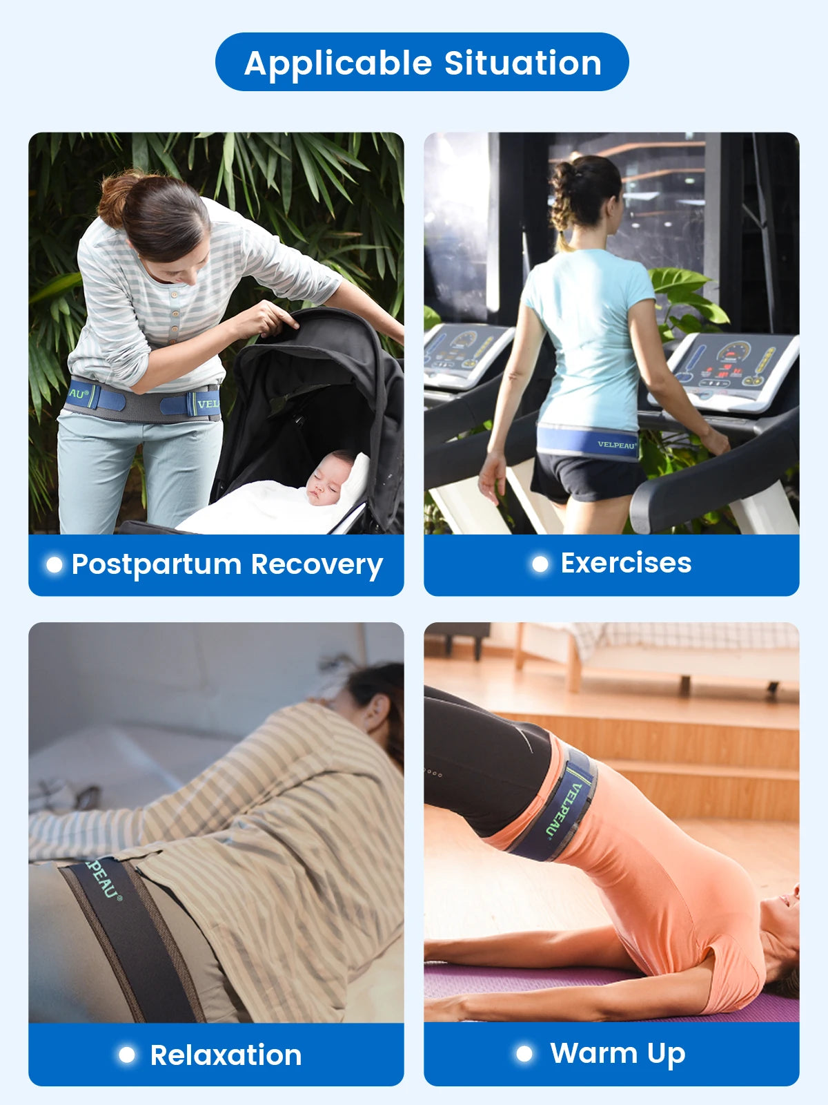 VELPEAU Sacroiliac Belt for Si Joint, Hip, Pelvic, Lower Back, Leg and Sacral Nerve Pain Relief, Pelvic Belt for Women and Men