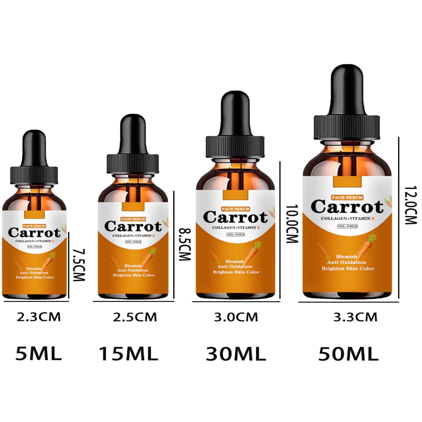Gulrot Vitamin E Kollagen Ansiktsessens kan falme flekker, krympe porer, lysne hudtonen og kontrollere olje
