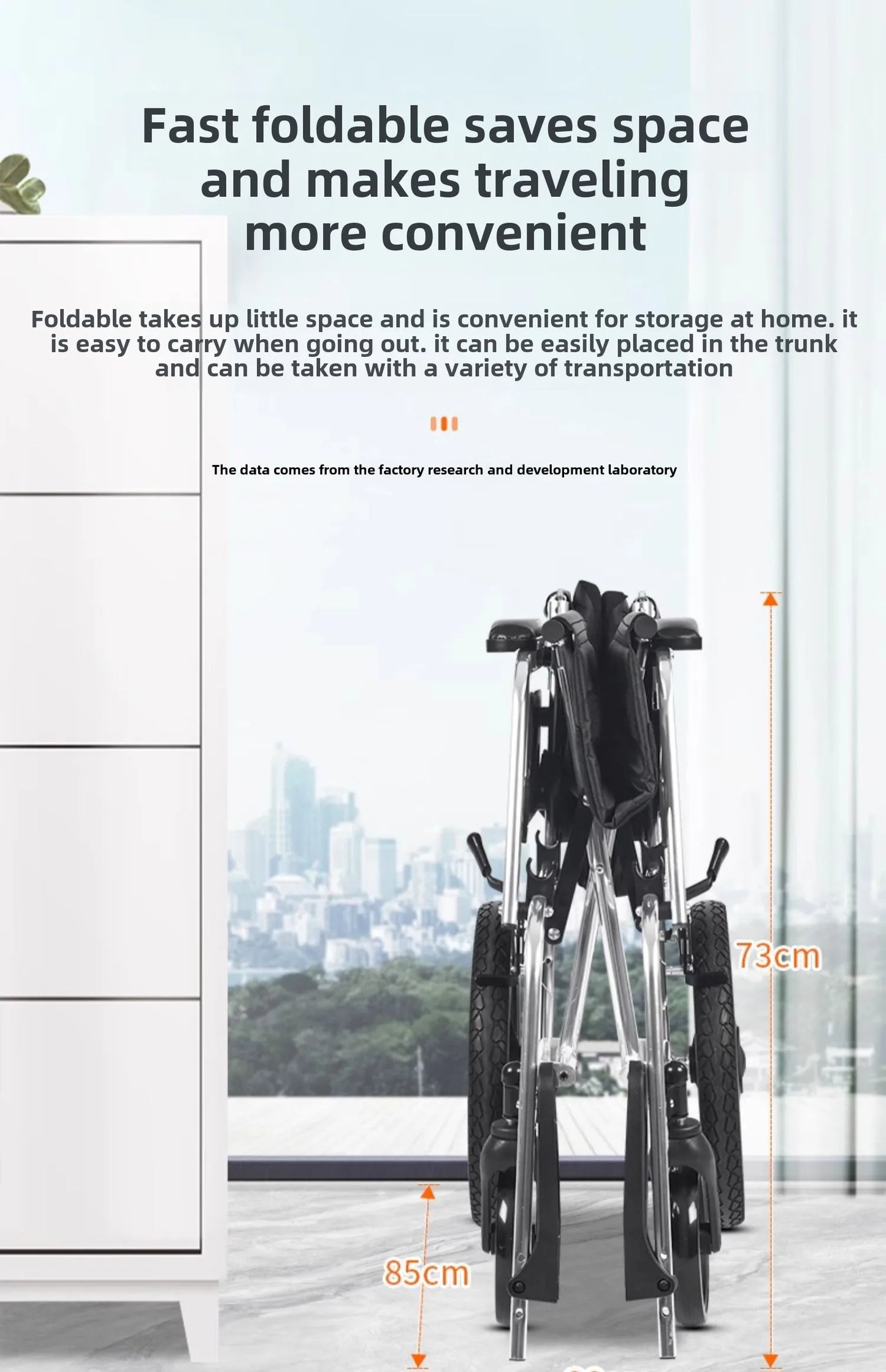 Wheelchair folding lightweight small trolley for the elderly portable elderly paralysis scooter