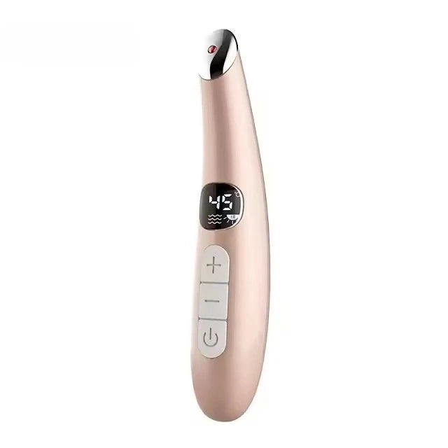 3 in 1 Eye Lift Beauty Device Vibrating Red Light 98°F to 113°F LCD Display Eye Massager Wand for Dry Eye Dark Circle Puffiness champagne