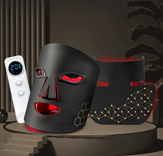 Hello Face Rechargeable Red Light Therapy Mask for Face & Neck Infrared LED Mask Skincare Device for Glowing Skin