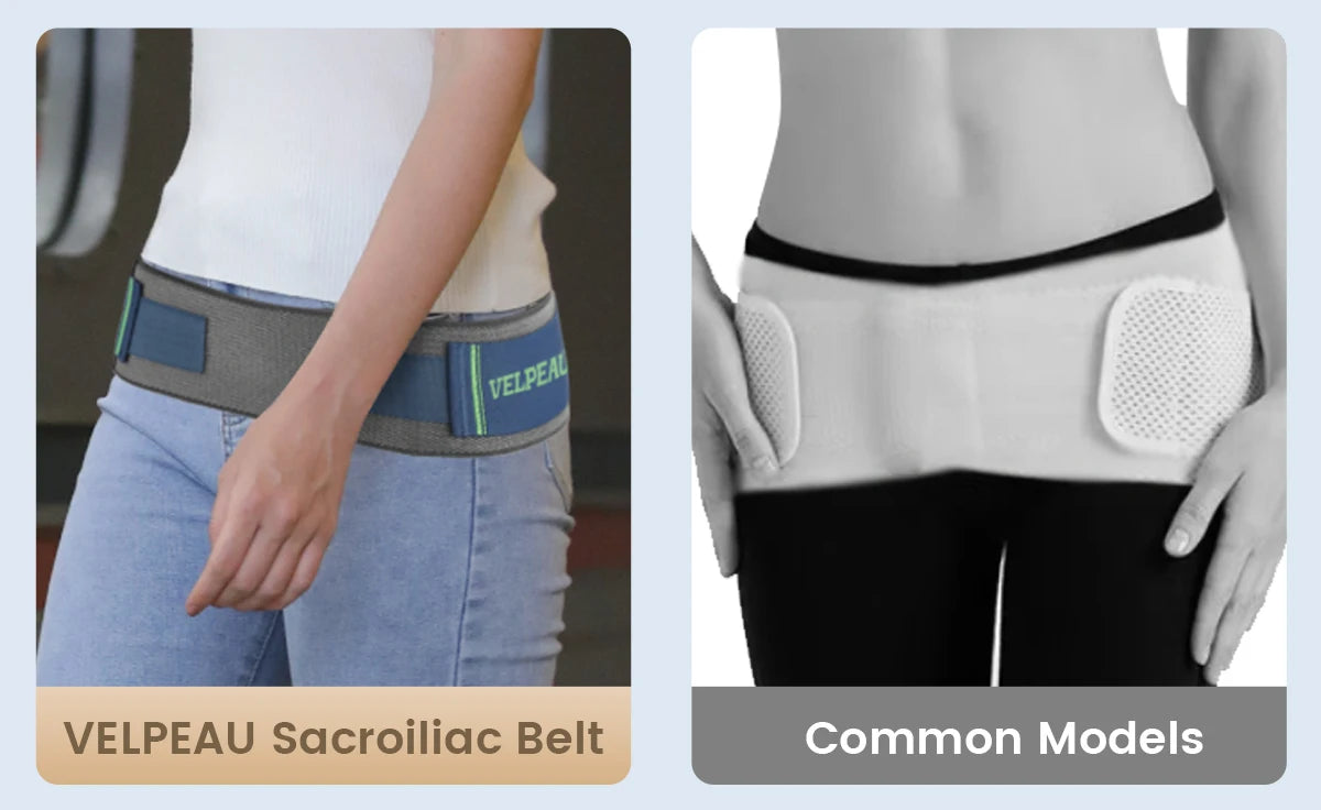 VELPEAU Sacroiliac Belt for Si Joint, Hip, Pelvic, Lower Back, Leg and Sacral Nerve Pain Relief, Pelvic Belt for Women and Men