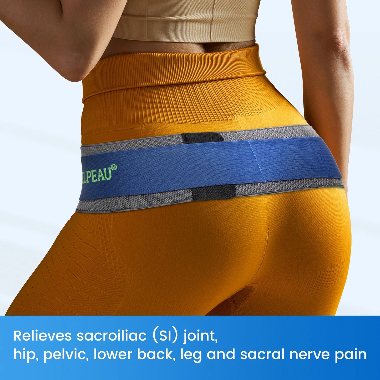 VELPEAU Sacroiliac Belt for Si Joint, Hip, Pelvic, Lower Back, Leg and Sacral Nerve Pain Relief, Pelvic Belt for Women and Men