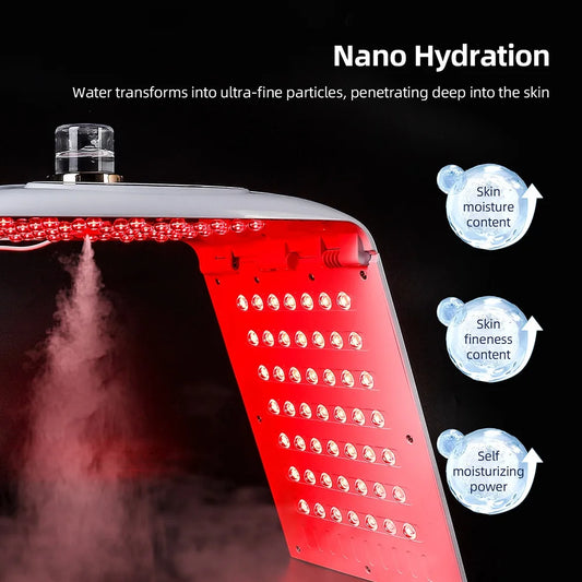 7 Colors LED Photon Machine With Nano Spray Skin Moisturizing Face Humidifier Nano Spray LED Facial Body SPA Skin Care Lamp