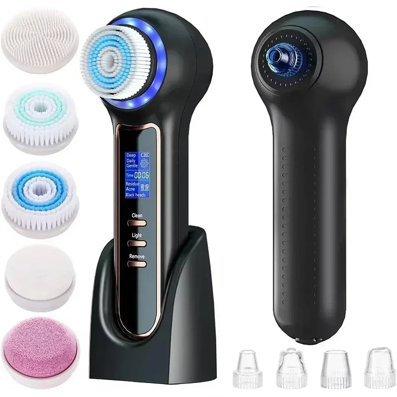 5 in 1 Electric Facial Cleansing Brush Blackhead Remover Pore Vacuum Cleaner Deep Cleaning Face Care Black Head Removal Machine Black