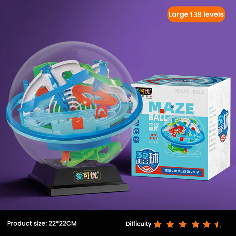 3D Stereo Fan Palace Toys Kids Challenge Obstacle Game Maze 3D Maze Montessori Puzzle Balance Train Clearing Game 138 level CHINA