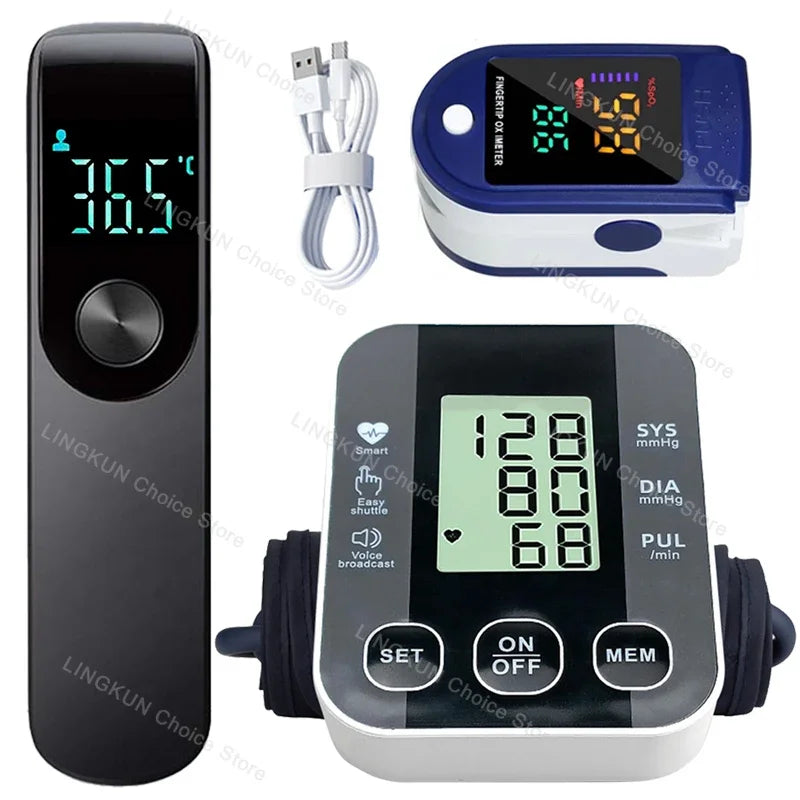 Digital Arm Blood Pressure Meter Cuff Medical Automatic Pressure Tonometer Tensiometer Heart Rate Pulse Meter BP Monitor Healthy