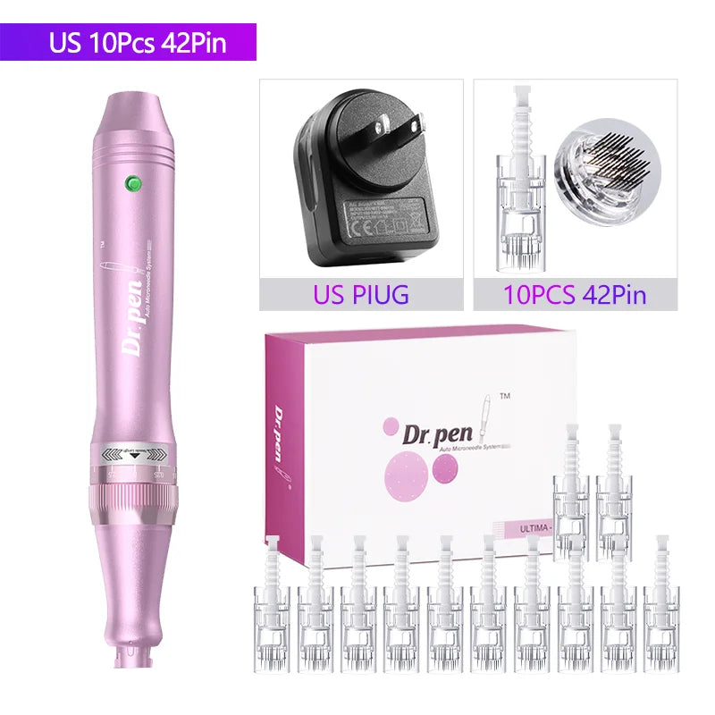 Authentic Dr. Pen Ultima M7 10 Pcs Needles Multi-function Facial Mesotherapy Micro Skin Wireless Electric Derma Beauty Device M7W US 42PIN