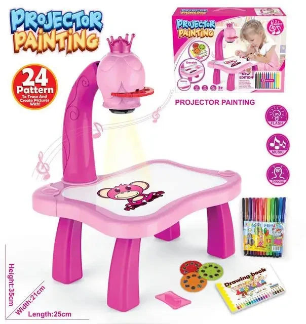 Kids LED Projector Drawing Table Toys Art Painting Desk Educational Learning Toys Cultivate Kids Painting Interest Learning Toys