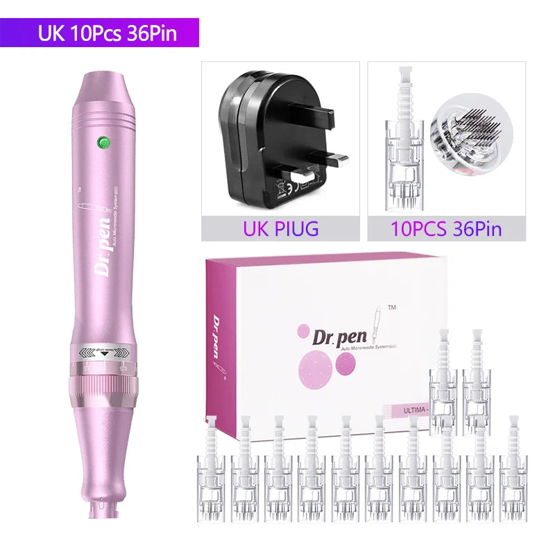 Authentic Dr. Pen Ultima M7 10 Pcs Needles Multi-function Facial Mesotherapy Micro Skin Wireless Electric Derma Beauty Device M7W UK 36PIN