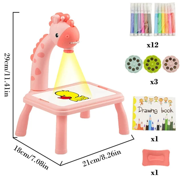 Kids LED Projector Drawing Table Toys Art Painting Desk Educational Learning Toys Cultivate Kids Painting Interest Learning Toys