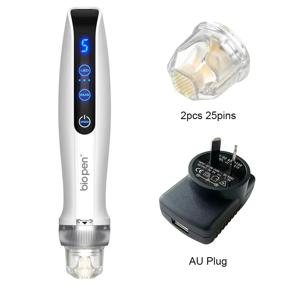 Best Derma Pen Bio Pen Q2 Wireless EMS Microneedling Derma Stamp With LED Light Therapy For Skin Care And Hair Regrowth AU plug