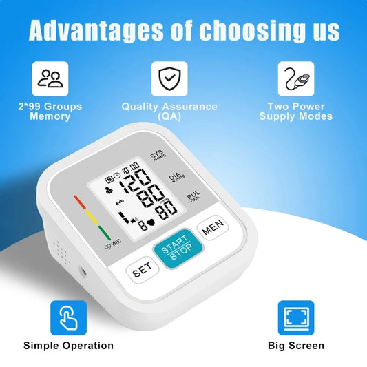 Medical Arm Blood Pressure Monitor 2 Users BP Automatic Professional Portable Tonometer Digital Tensiometer Heart Rate