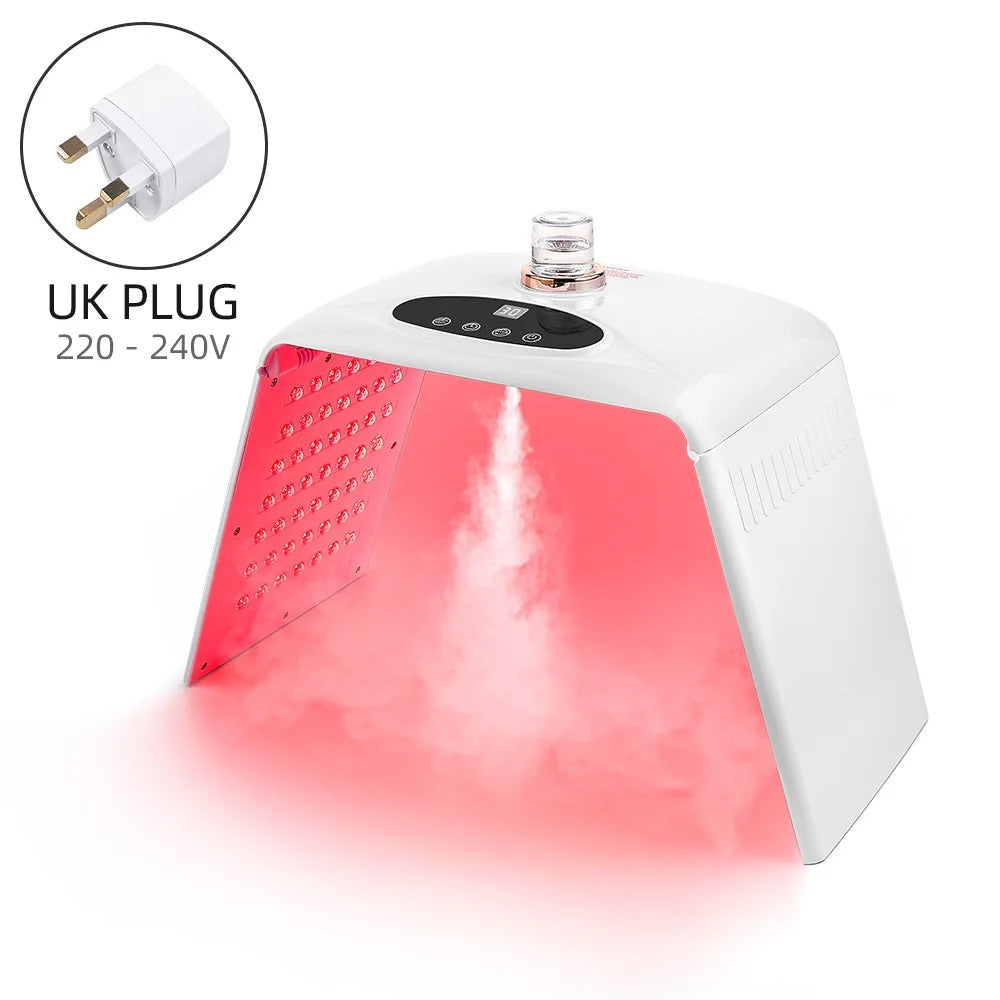 7 Colors LED Photon Machine With Nano Spray Skin Moisturizing Face Humidifier Nano Spray LED Facial Body SPA Skin Care Lamp UK PLUG(220V-240V)