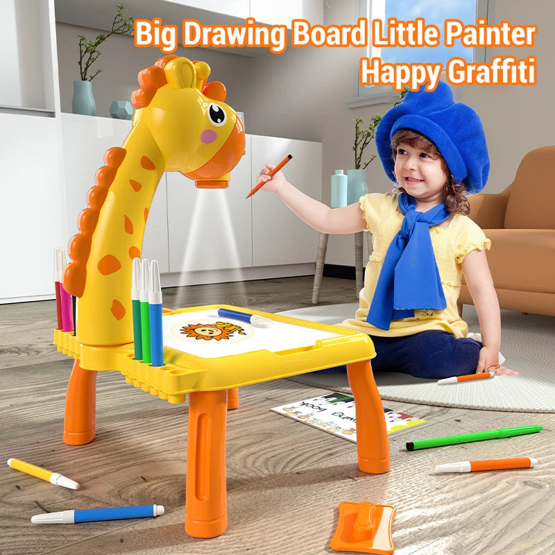 Kids LED Projector Drawing Table Toys Art Painting Desk Educational Learning Toys Cultivate Kids Painting Interest Learning Toys