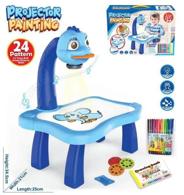 Kids LED Projector Drawing Table Toys Art Painting Desk Educational Learning Toys Cultivate Kids Painting Interest Learning Toys