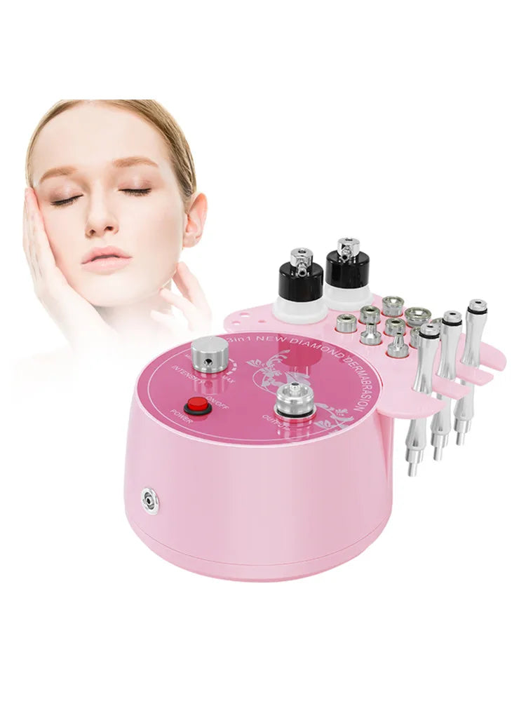 3in1 Diamond Microdermabrasion Machine For Facial Skin Care Blackhead Removal Acne Wrinkle Vacuum & Spray Tool