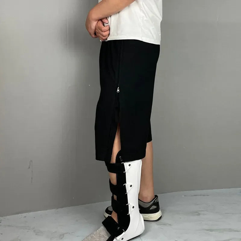 Summer Elder Adult After Fracture Operation Bedclothes Nursing Pants Are Easy To Wear and Take Off Disability Aids Black zipper 3L