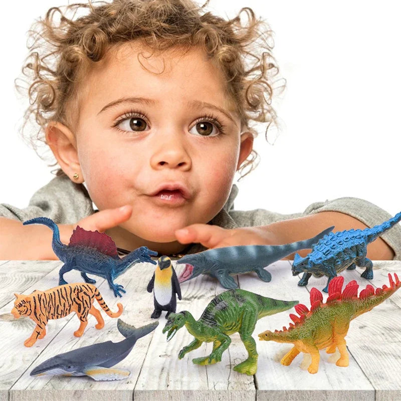 12pcs Realistic Safari Animal Figurine Simulation Model Mini Farm Woodland Animal for Kids Party Favor Preschool Educational Toy