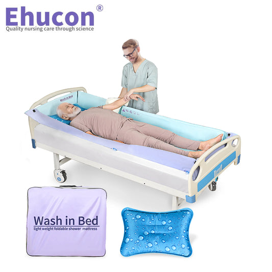 Ehucon Disabled Foldable Bathtub Portable Washing in Bed System Patient Shower Mattress for the Elderly Bedridden People Clean