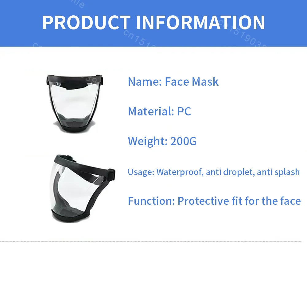 Dust and Anti Fog Transparent Mask High Definition Fog Free Pesticide Spraying and Welding Head-Mounted Full Face Protection