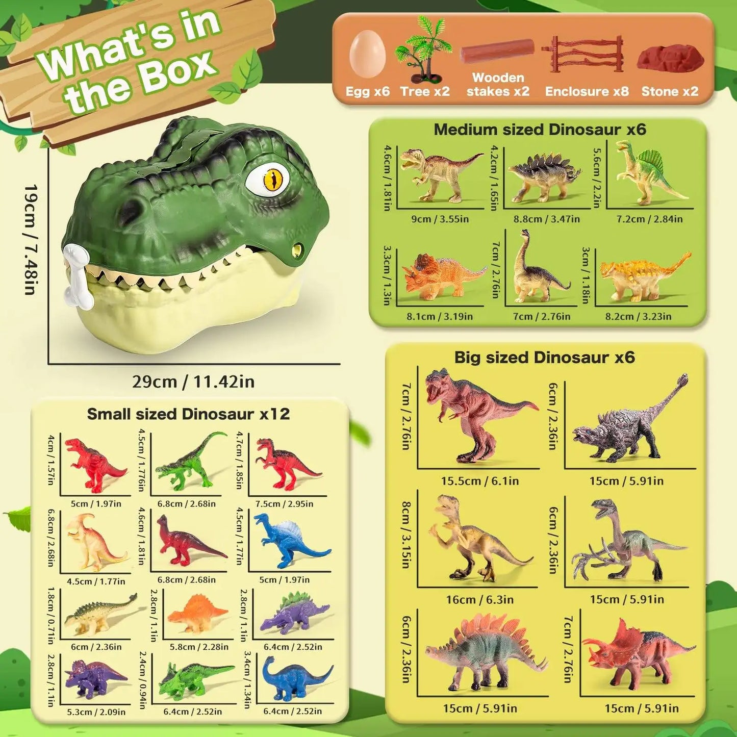 46 Pcs Dinosaur Toy, Dinosaur Figurines Includes Dino Aufbewahrungsbox, The World of Dinosaurs Toys, Toys Gift for Kids