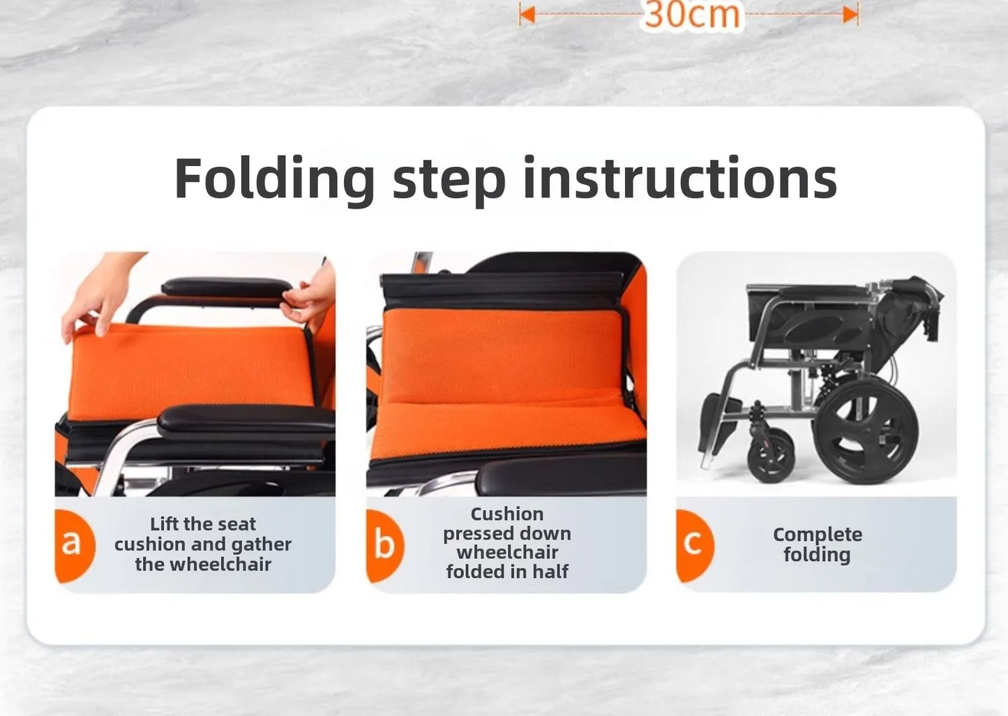 Wheelchair folding lightweight small trolley for the elderly portable elderly paralysis scooter