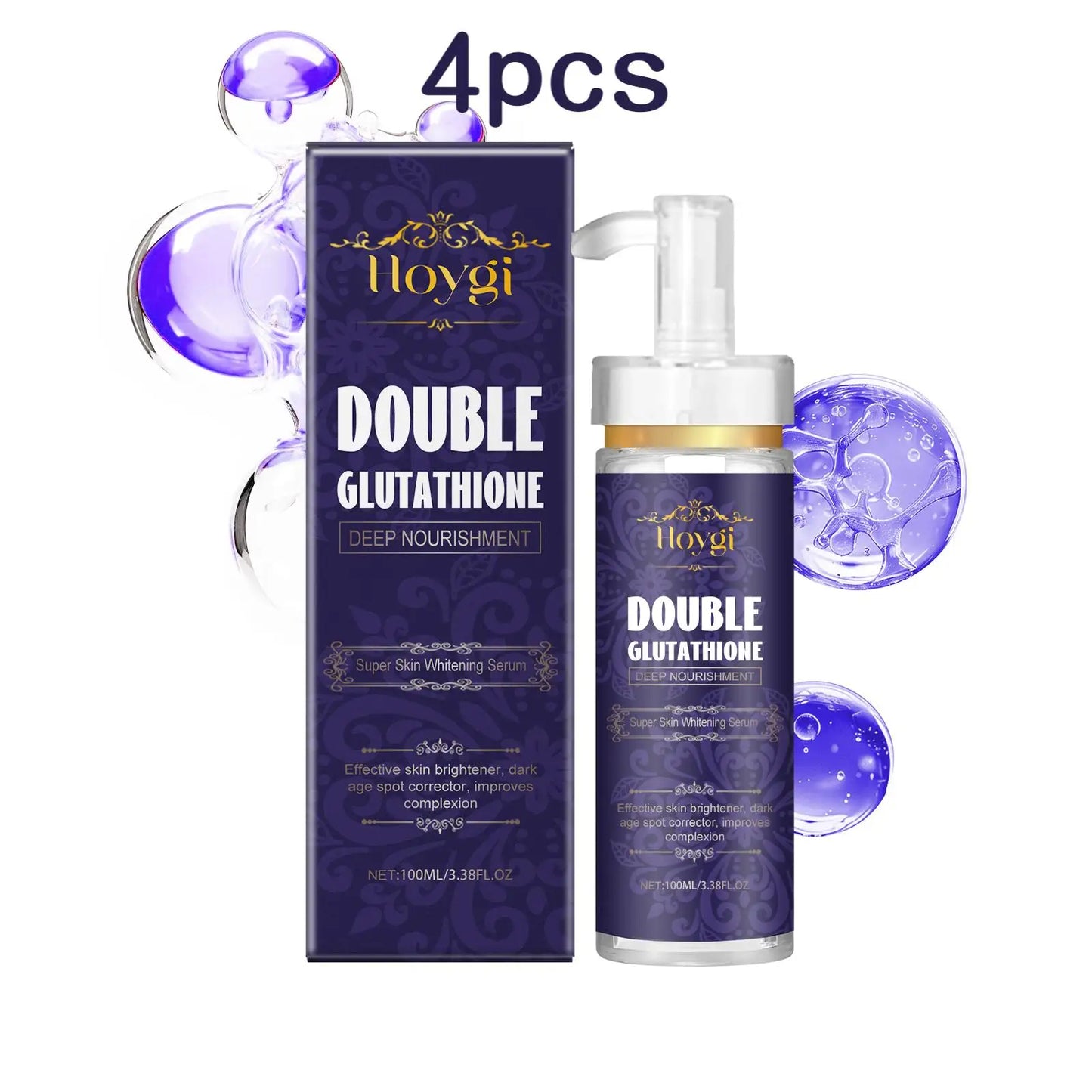 Hoygi 100ml Double Glutathione Serum For Skin Whitening Moisturizing Repair Dullness Remove Dark Spots Brighten Skin Care Serum buy 2 free 2 United States