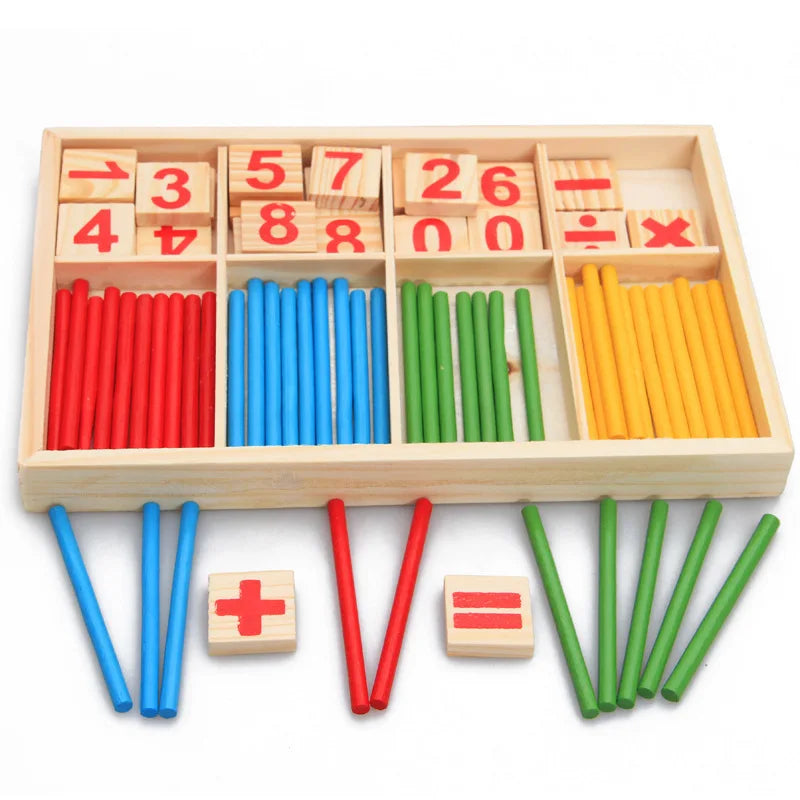 QWZ Kids Montessori Educational Wooden Math Toys Children Busy Board Count Shape Colors Match Fishing Puzzle Learning Toys Gifts 240