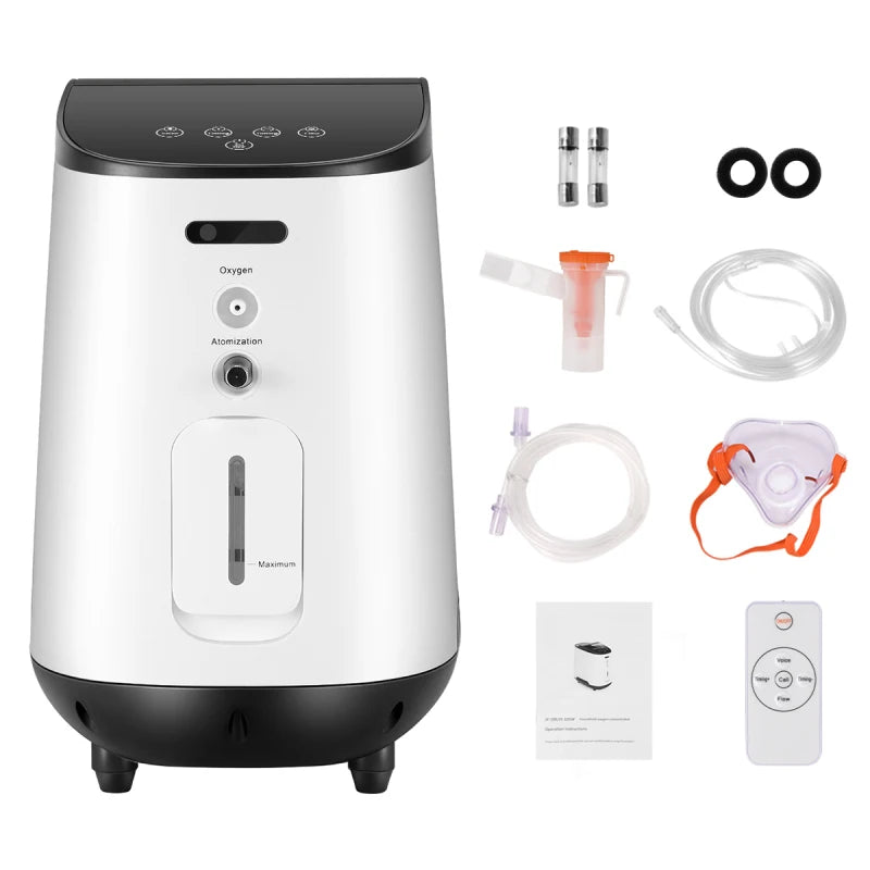 VARON 1-7L/min Oxygen Concentrator Machine Generator Portable Oxygen Making Machine Without Battery Air Purifier AC 220V/110V