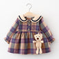 2025 Fall Newborn Baby Girl Dress Clothes Toddler Girls Princess Plaid Birthday Dresses For Infant Baby Clothing 0-2y Vestidos PURPLE