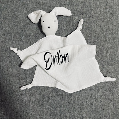 Baby Name Personalized Embroidered Baby Soother Appease Towel Bib Soft Absorbent Cloth Kids Sleeping Nursing Cuddling Blanket