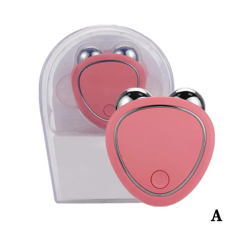 EMS Face Lift Massager Machine Roller Microcurrent Facial Device Beauty Instrument Rejuvenation Tighten Skin Face Sculpting Tool Pink