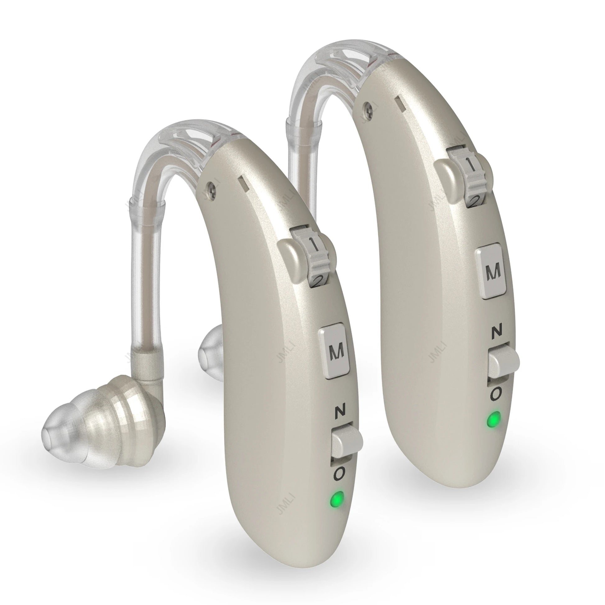 Rechargeable Digital Hearing Aid Adjustable Tone 2024 Best Sound Amplifier Portable Deaf Elderly BTE Hearing Aids SILVER 2 PCS