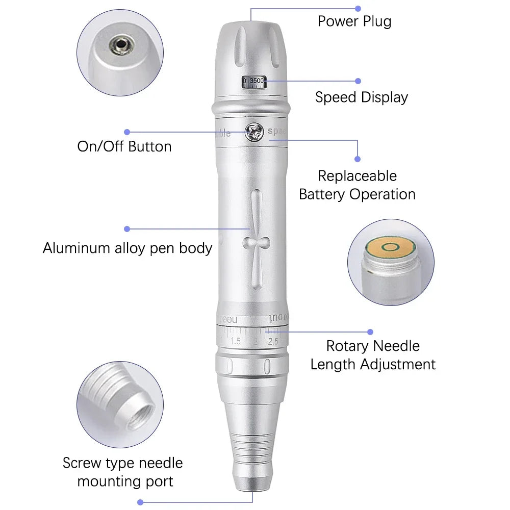 Wireless PMU Machine Permanent Makeup for Eyebrows Miroblading Eyeliner Lip Microshading Professional Rotary Tattoo Pen Gun Kit
