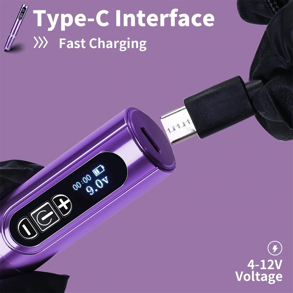 New 2pc Battery Tattoo Pen Wireless Power Tattoo Machine Professional Pen Tattoo Machine Makeup For Professionals And Beginners