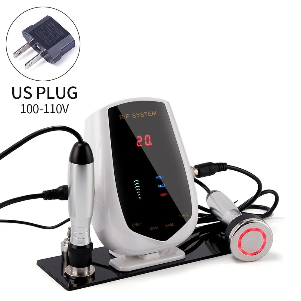 5MHz Radio Frequency RF Lifting Machine RF Facial Device Face Body Eye Tripolar RF Machine Skin Tightening Remove Neck Wrinkle US PLUG (100-110V)