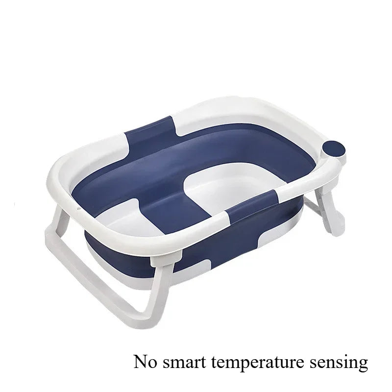 Large Folding Baby Bathtub Real-time Temperature Silicone Baby Take A Bath Bathtub Non-Slip Foot Bath Bucket Bathroom Bathtub B01