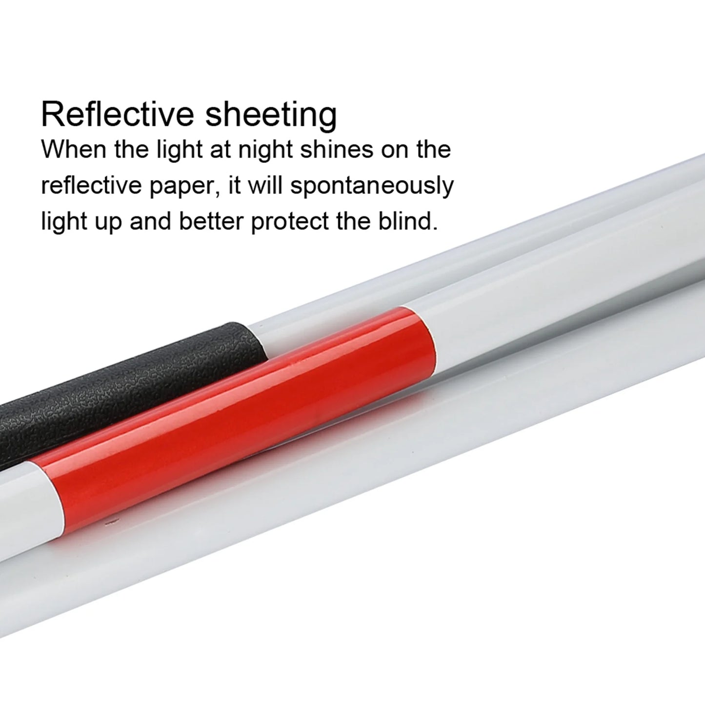 Walking Cane Portable Anti-Shock Guide Walking Stick Blind Cane Reflective Red And White For Outdoor For Blind Visual Impaired